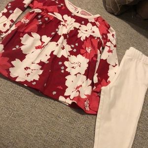 Burts bee baby girl floral 2 piece set.